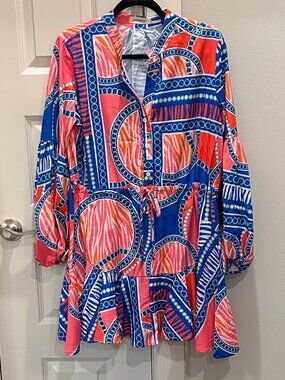 Lavender J Blue and Orange Dress